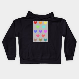 Colourful hearts pattern Kids Hoodie